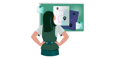 office woman thinking over a question 1